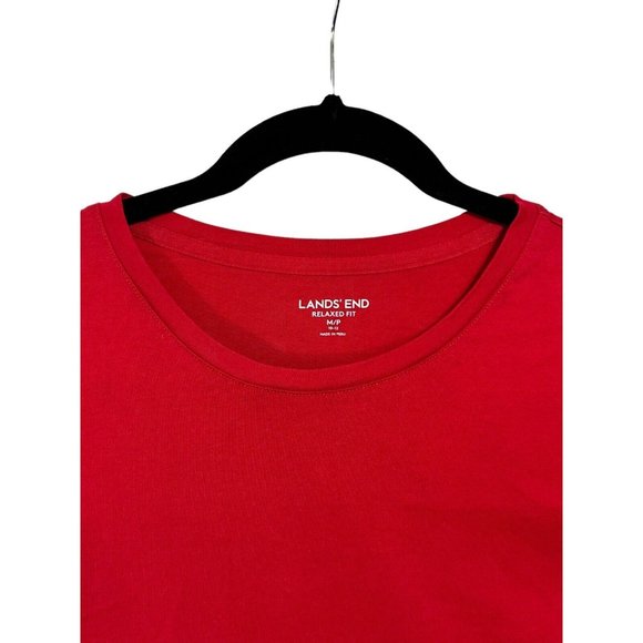 Lands End Womens 3/4 Sleeve Top Medium 10-12 Red Cotton Modal Knit Shaped Fit - Picture 2 of 6